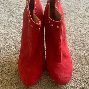 Red Booties Size 8
